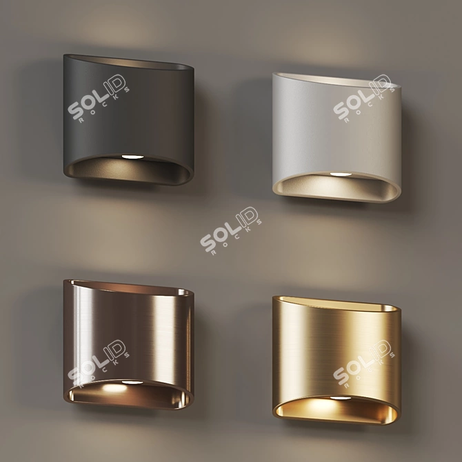 Sculptural LED Wall Sconce 3D model image 4