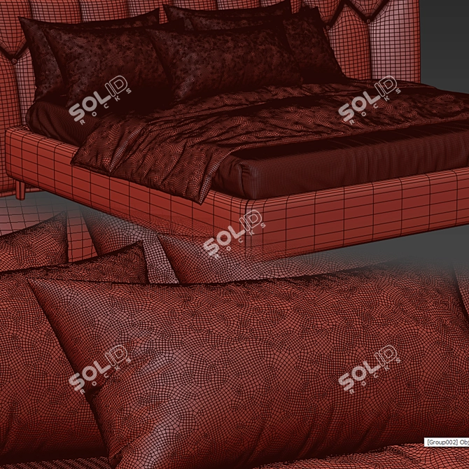 Modern Butterfly Bed Frame 3D model image 3