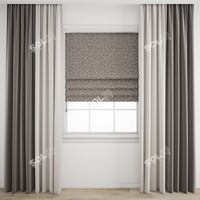 Polygonal Curtain Model Archive 3D model image 1