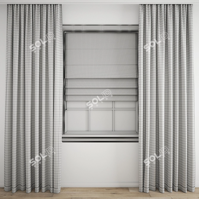 Polygonal Curtain Model Archive 3D model image 3