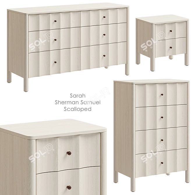 Sarah Sherman Samuel Scalloped Furniture 3D model image 1