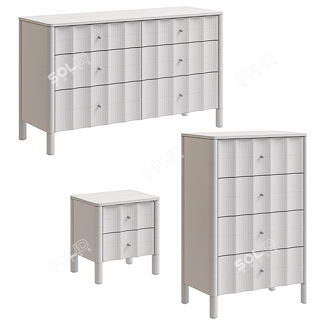 Sarah Sherman Samuel Scalloped Furniture 3D model image 3