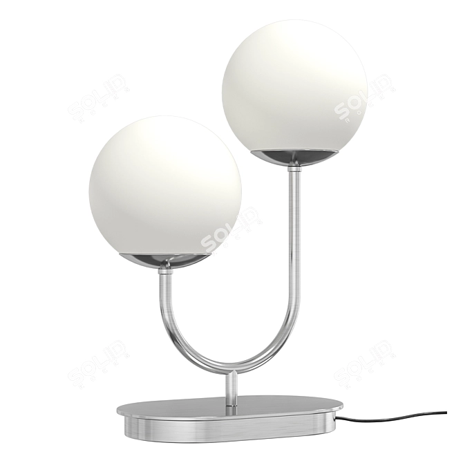 Modern Chrome Glass Table Lamp 3D model image 1