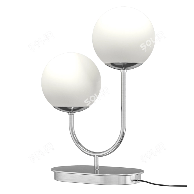 Modern Chrome Glass Table Lamp 3D model image 2