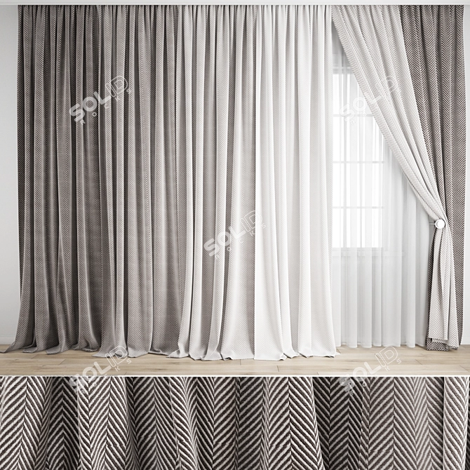 Poly Curtain Model Bundle 3D model image 1