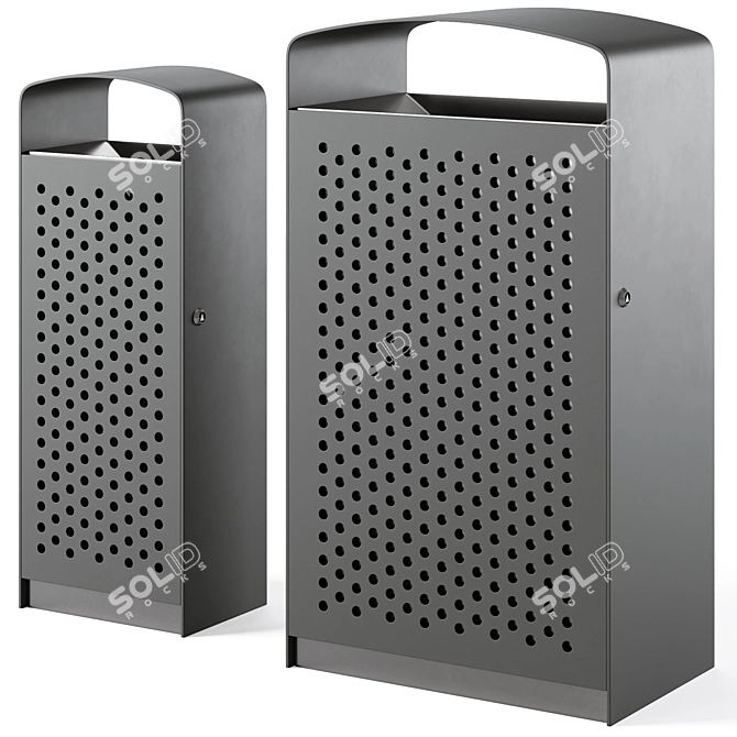 Premium Dual Waste Receptacles by Prax 3D model image 3