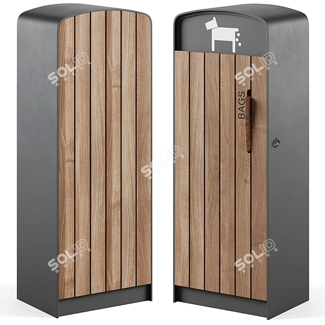 Premium Dual Waste Receptacles by Prax 3D model image 5