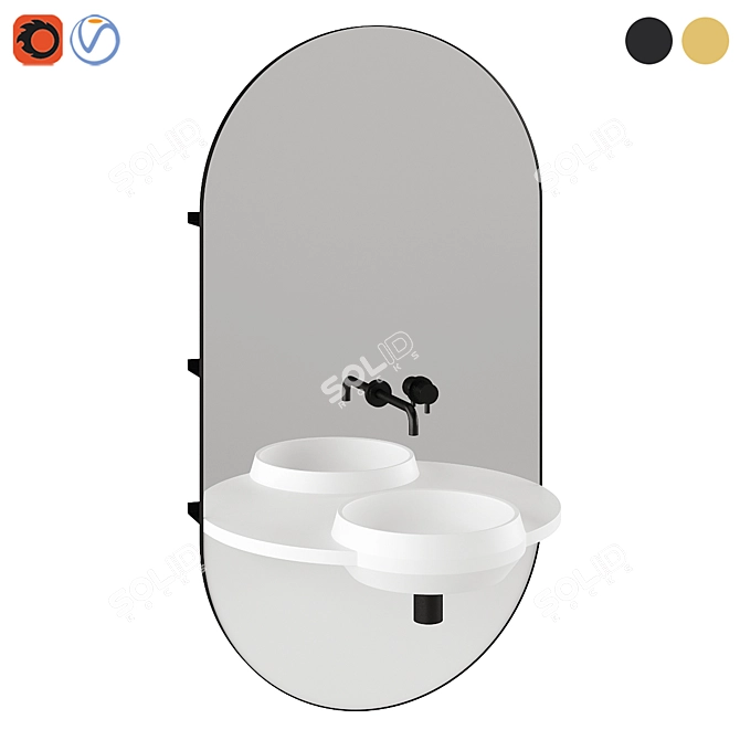 Arco Vanity Unit Ex.t 3D model image 2