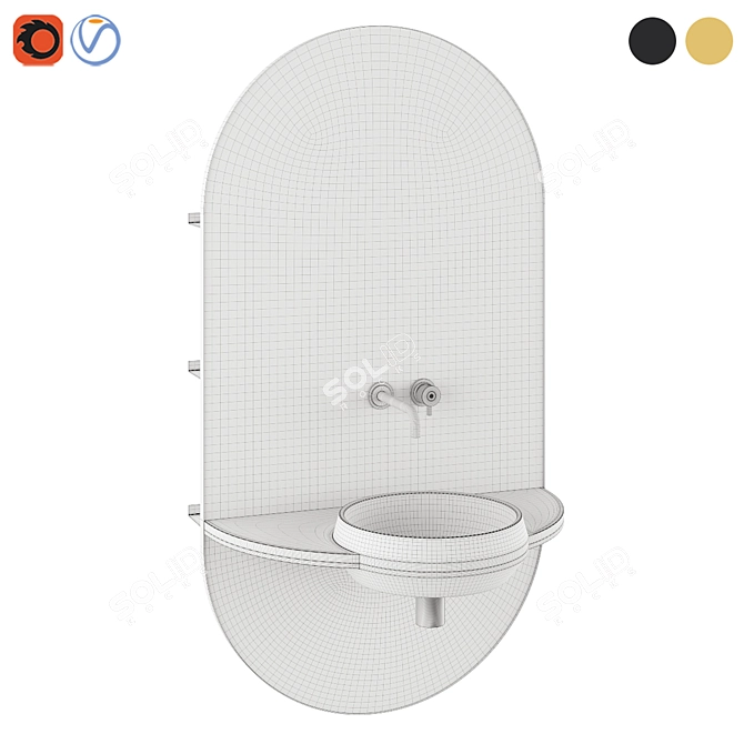 Arco Vanity Unit Ex.t 3D model image 12