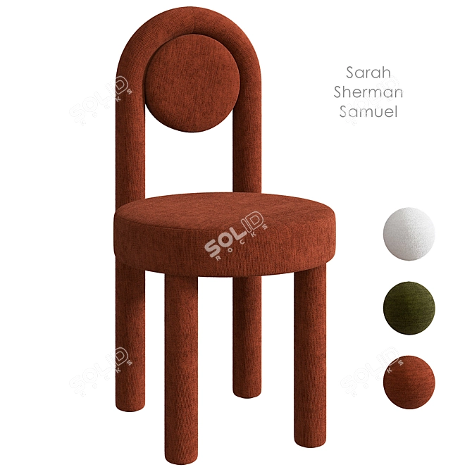 Sarah Sherman Desk Chair White 3D model image 2