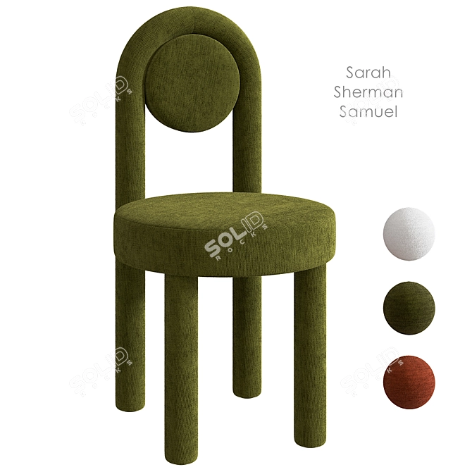 Sarah Sherman Desk Chair White 3D model image 3