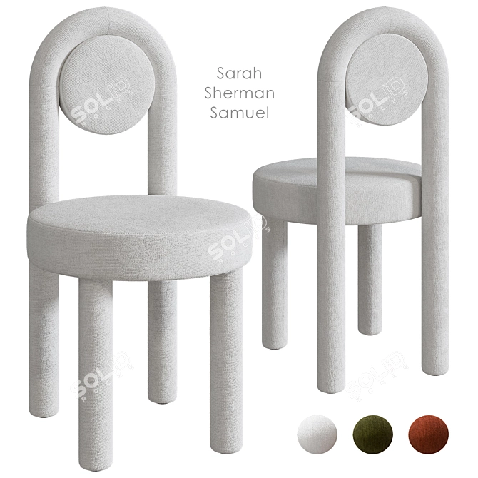 Sarah Sherman Desk Chair White 3D model image 5