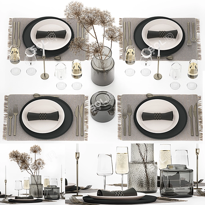 Eco Luxe Table Setting Decor 3D model image 1