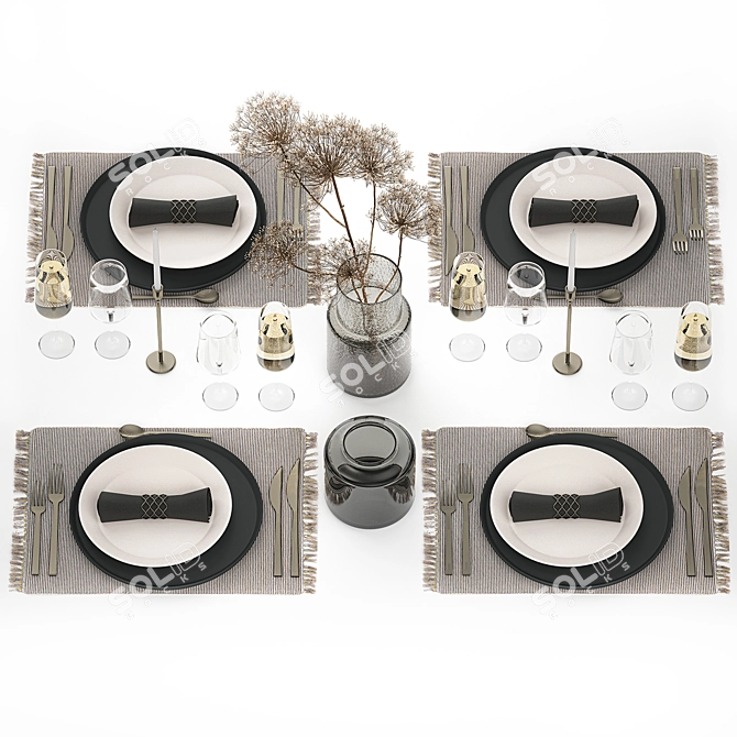 Eco Luxe Table Setting Decor 3D model image 2