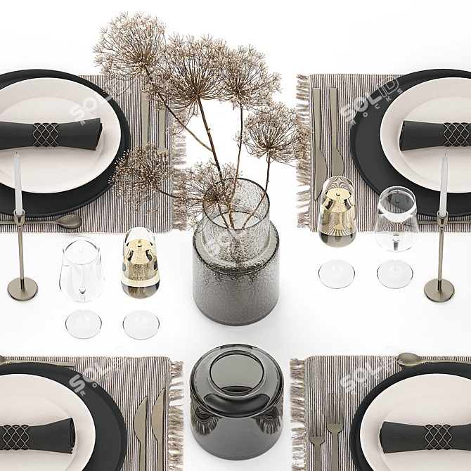 Eco Luxe Table Setting Decor 3D model image 3