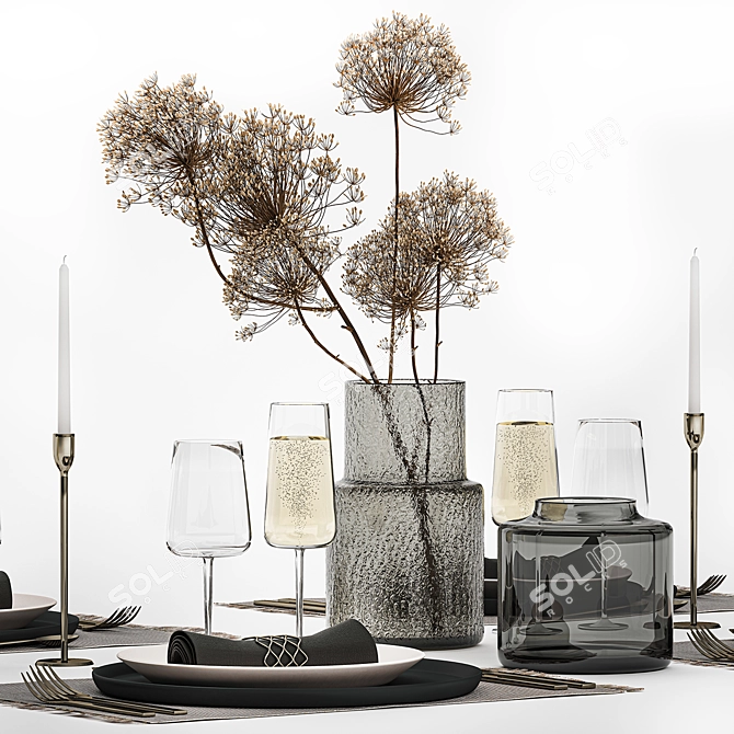 Eco Luxe Table Setting Decor 3D model image 4