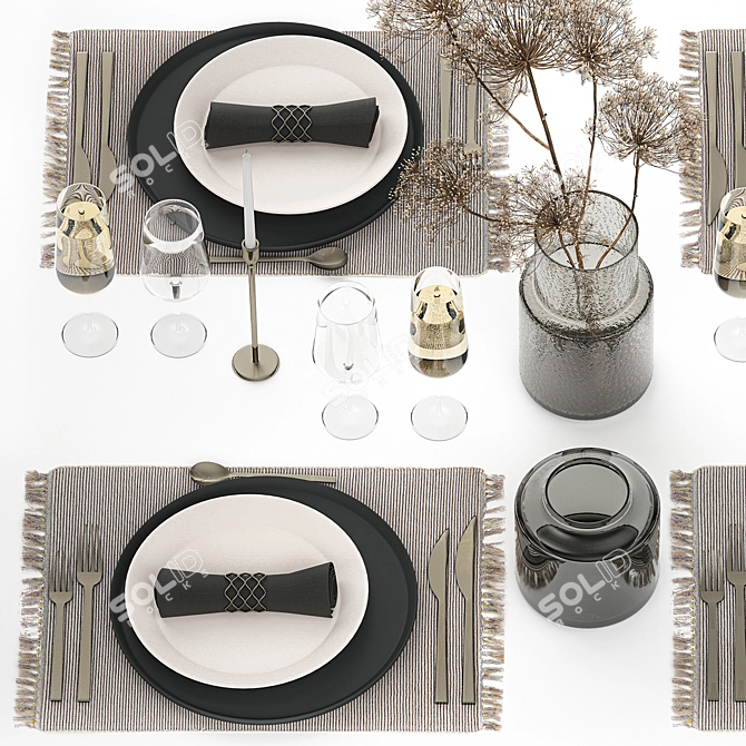 Eco Luxe Table Setting Decor 3D model image 5