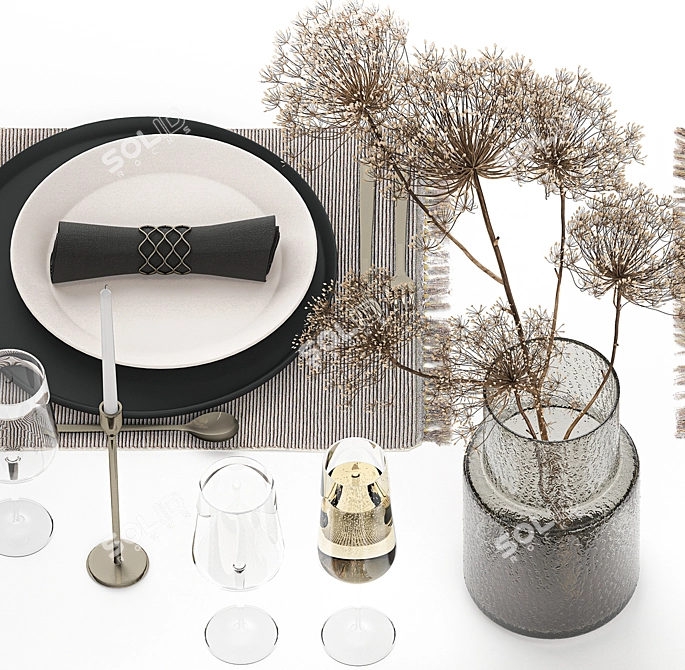 Eco Luxe Table Setting Decor 3D model image 6