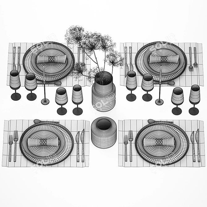 Eco Luxe Table Setting Decor 3D model image 7