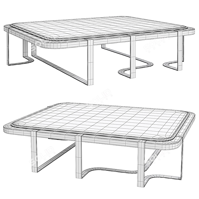 Elegant Modern Charisma Coffee Table 3D model image 2