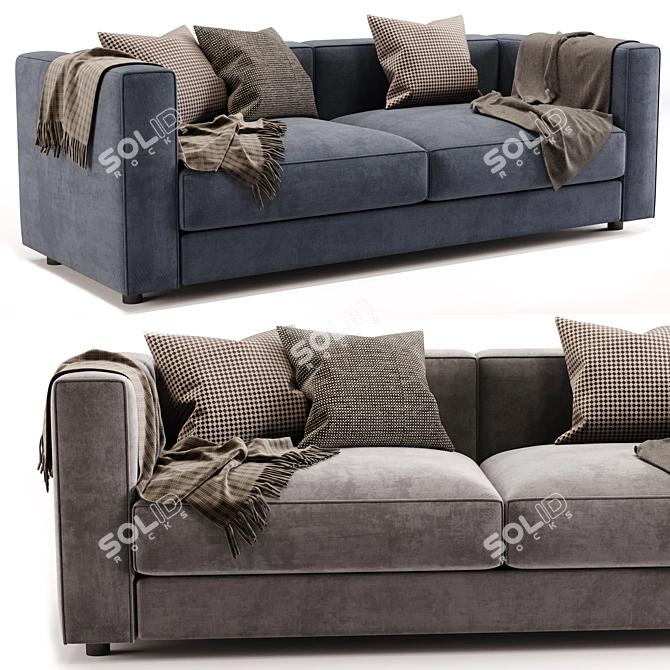 Modern Flexform Ettore 2-Seater Sofa 3D model image 1