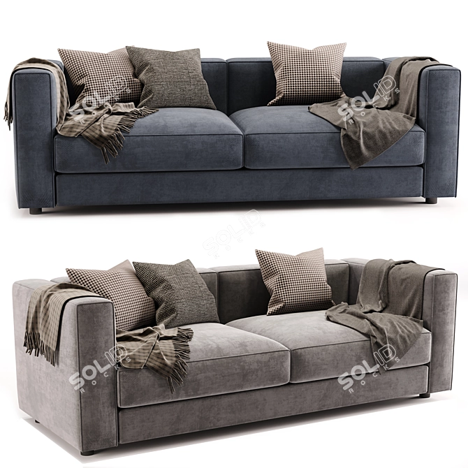 Modern Flexform Ettore 2-Seater Sofa 3D model image 2