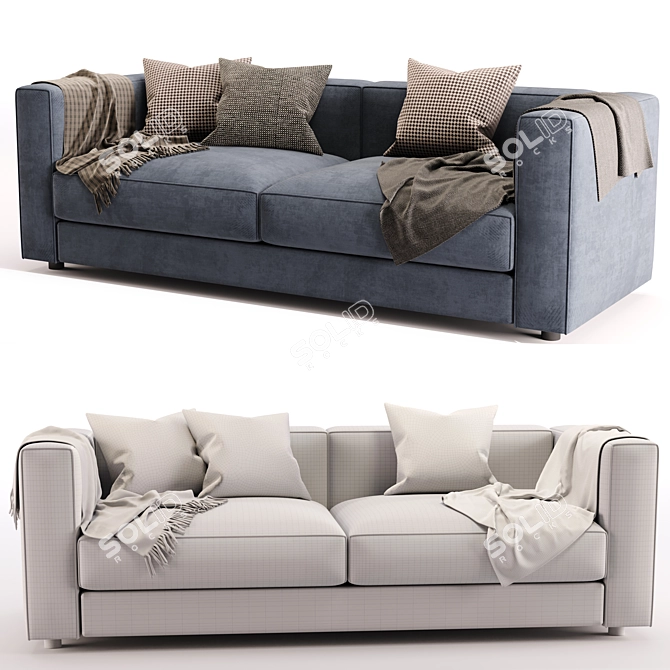 Modern Flexform Ettore 2-Seater Sofa 3D model image 3