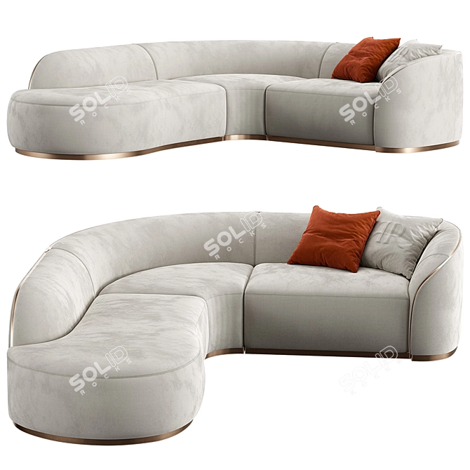 Designer Pierre Sectional Sofa 3D model image 1