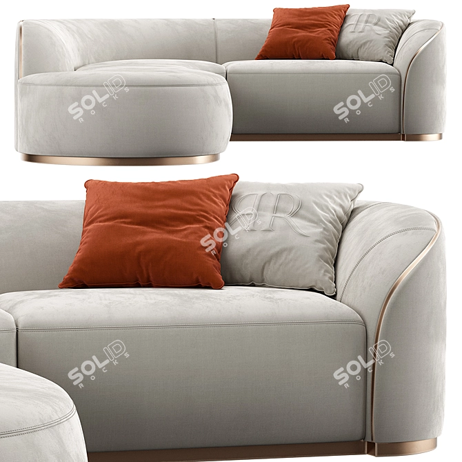 Designer Pierre Sectional Sofa 3D model image 2