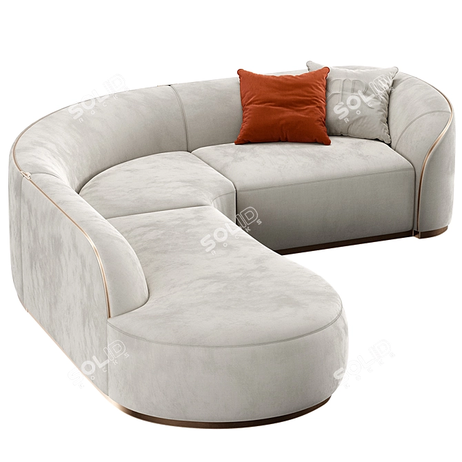 Designer Pierre Sectional Sofa 3D model image 3