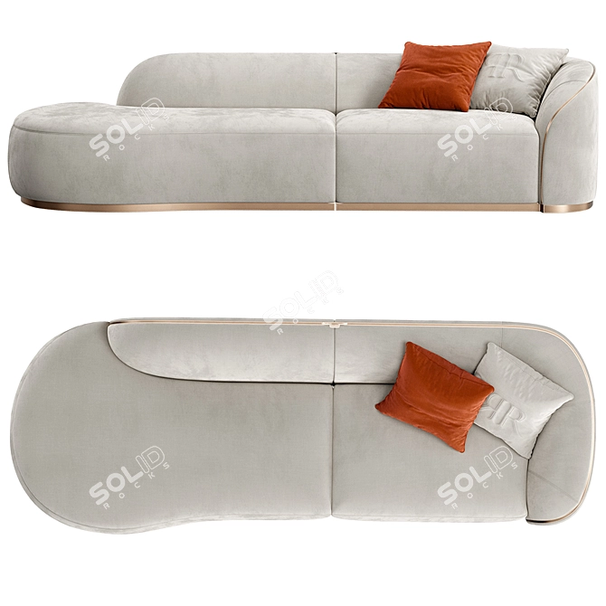 Glamour Luxury Pierre Sofa 3D model image 2