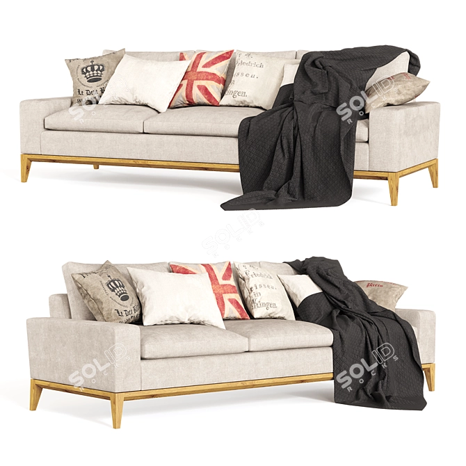 Modern 3D Lacuna Sofa Model 3D model image 1