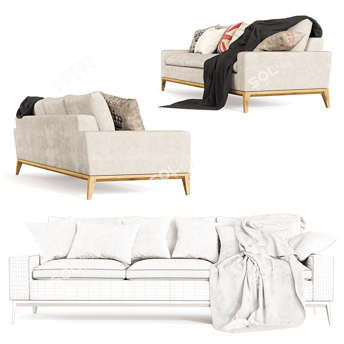 Modern 3D Lacuna Sofa Model 3D model image 3