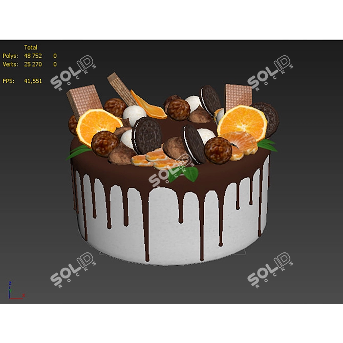 Oreo Cake & Citrus Slices 3D model image 6