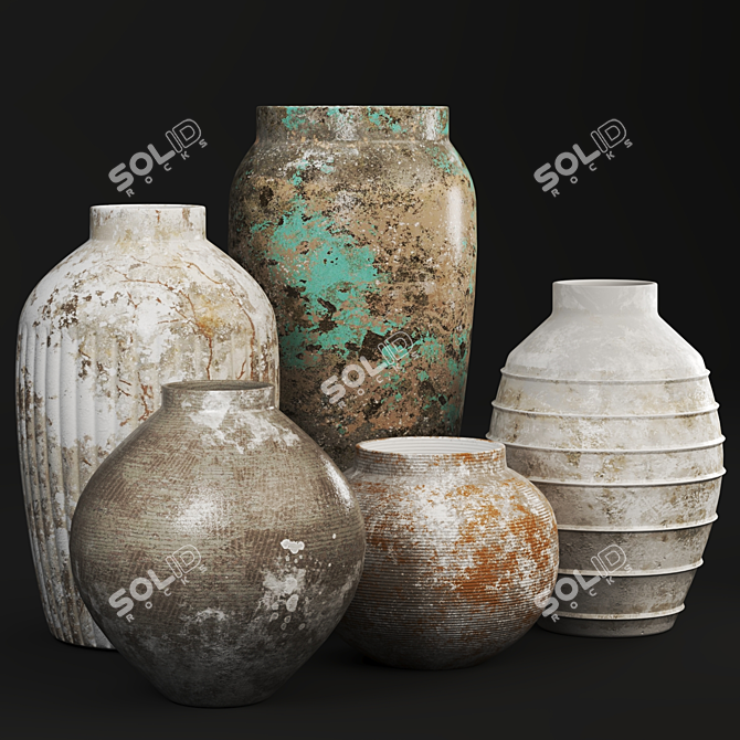 Artisan Concrete Vase: Textured Detail 3D model image 2