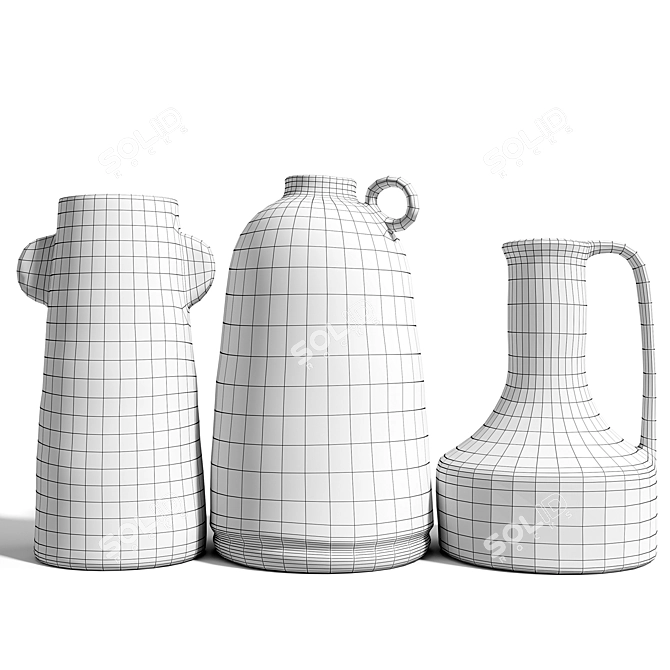 Stylish Vases Set LaRedoute 3D model image 5