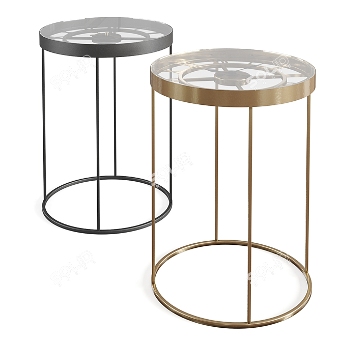 Roma Glass Side Table 42cm 3D model image 1