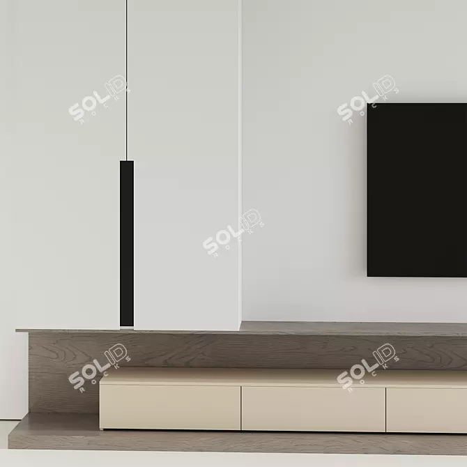  Dual Tone TV Wall Panel 3D model image 5