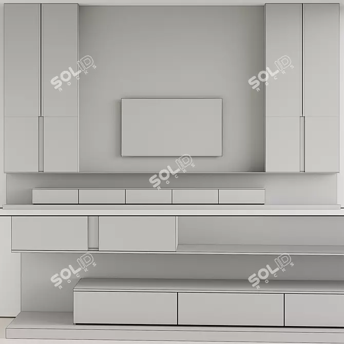  Dual Tone TV Wall Panel 3D model image 6