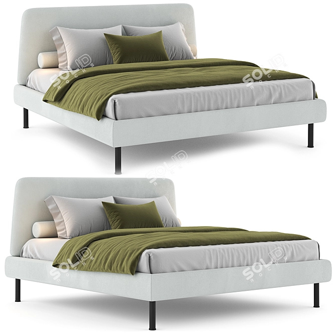 Modern VADHEIM Bed Frame 3D model image 1