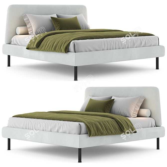 Modern VADHEIM Bed Frame 3D model image 2