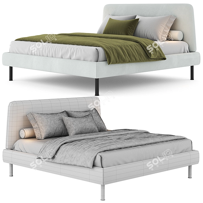 Modern VADHEIM Bed Frame 3D model image 3