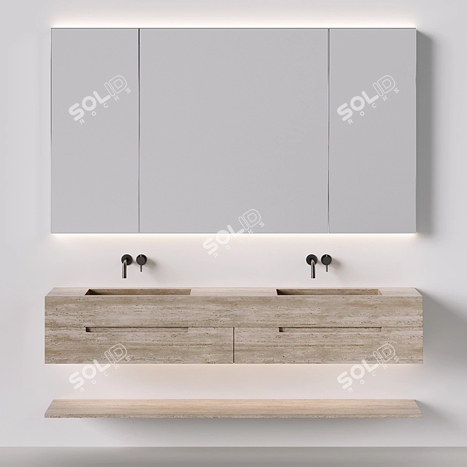 Luxury Travertine Bathroom Furniture 3D model image 2
