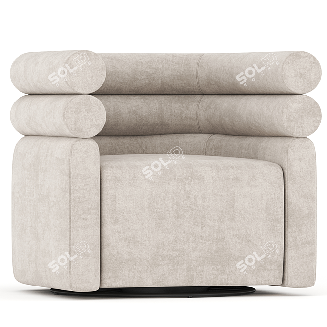 Modern Swivel Chair With Double Channeled Design 3D model image 1