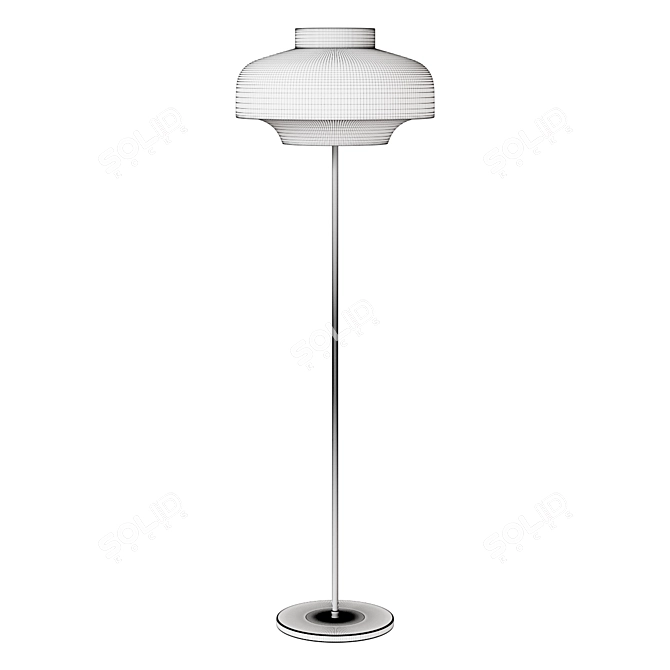 Modern Glass Floor Lamp 150cm 3D model image 2