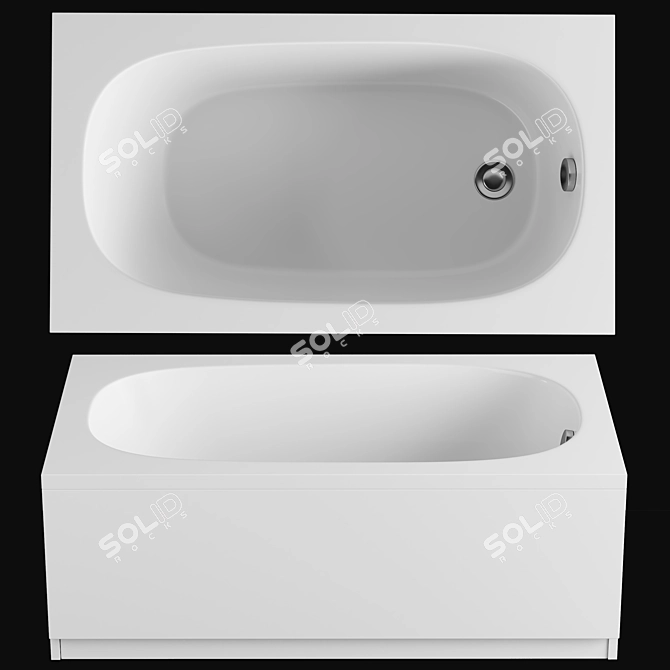 Cezares Eco 120x70 Acrylic Bathtub 3D model image 1