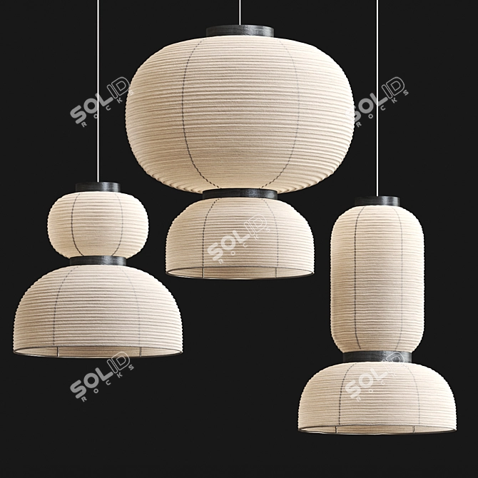 Artful Formakami Paper Pendant Lights 3D model image 1