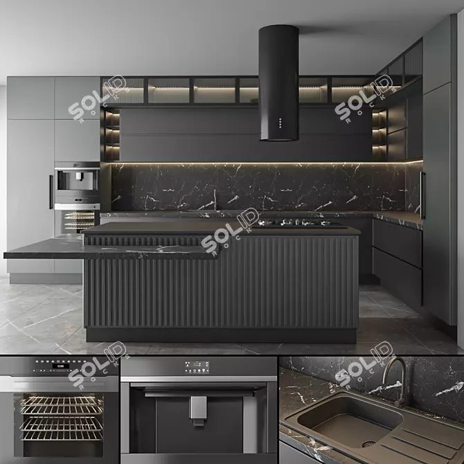 Vray & Corona Kitchen Set 3D model image 6