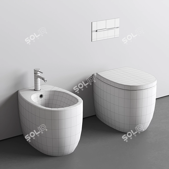 Italian Nic Milk Toilet Set 3D model image 3