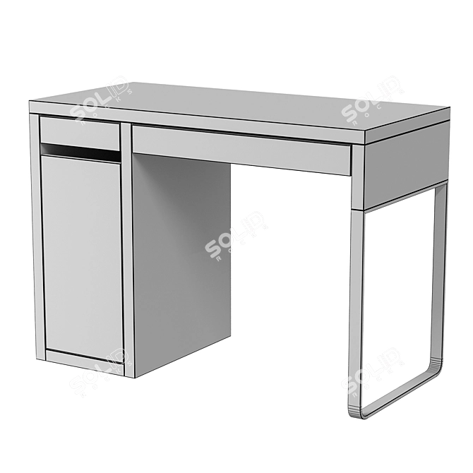 IKEA MICKE Writing Desk White 3D model image 7